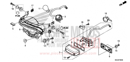 FEU ARRIERE CBR500RAD de 2013